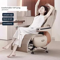 Silla de Oficina Moderna para Gerentes, Respaldo Alto, Ergonómica, de Cuero, Ejecutiva, con Masaje, Soporte Lumbar Ajustable y Reposabrazos