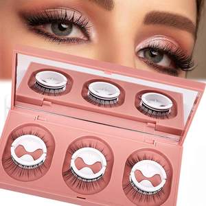 للبيع بالجملة رموش اصطناعية ثلاثية الأبعاد ناعمة بعلامة خاصة رموش ذاتية اللصق اضغط على الرموش بدون غراء رموش عبوة تغليف - Product Image 1