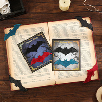 Marque-page en cuir en forme de chauve-souris, marque-page gothique, marque-page d'Halloween pour les amateurs de livres, accessoire de lecture pour carnet, cadeau littéraire pour les lecteurs