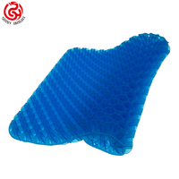 Coussin de siège en gel bleu avec housse antidérapante au design sportif et double refroidissement en silicone Taille personnalisée Cool Tpe Coussin de siège de voiture