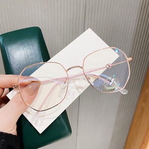 Nouvelles lunettes anti-lumière bleue en métal, monture carrée, taille moyenne, verres en acrylique, montures de lunettes unisexes avec design en forme de cœur - Product Image 2