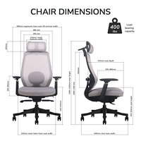 Nouvelles chaises de bureau confortables et rembourrées, ergonomiques, avec dossier inclinable, en maille, pivotantes, pour ordinateur, vente en gros