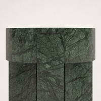Table d'appoint en marbre vert naturel, structure solide à plateau rond, design de créateur, table d'appoint de salon, maison de rêve