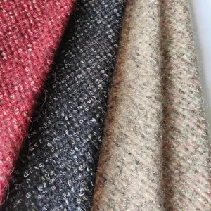 Tessuto di Mohair di lana di Alpaca con stampa a maglia in stile squame di pesce brillante di alta qualità più nuovo per le donne vestito cappotto vestito