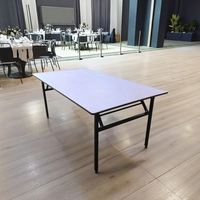 Ventes chaudes, prix bas, table pliante rectangulaire durable, table pliante en PVC pour salle de banquet