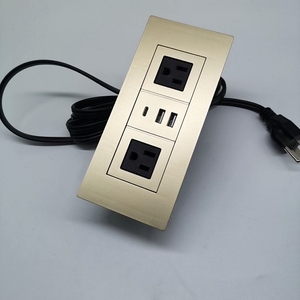 Tuôn ra gắn đồ nội thất văn phòng máy tính để bàn điện <span class=keywords><strong>USB</strong></span> lõm hình chữ nhật Anh Ổ cắm điện ổ cắm/bàn văn phòng chúng tôi điện Bảng điều chỉnh ổ cắm - Product Image 4