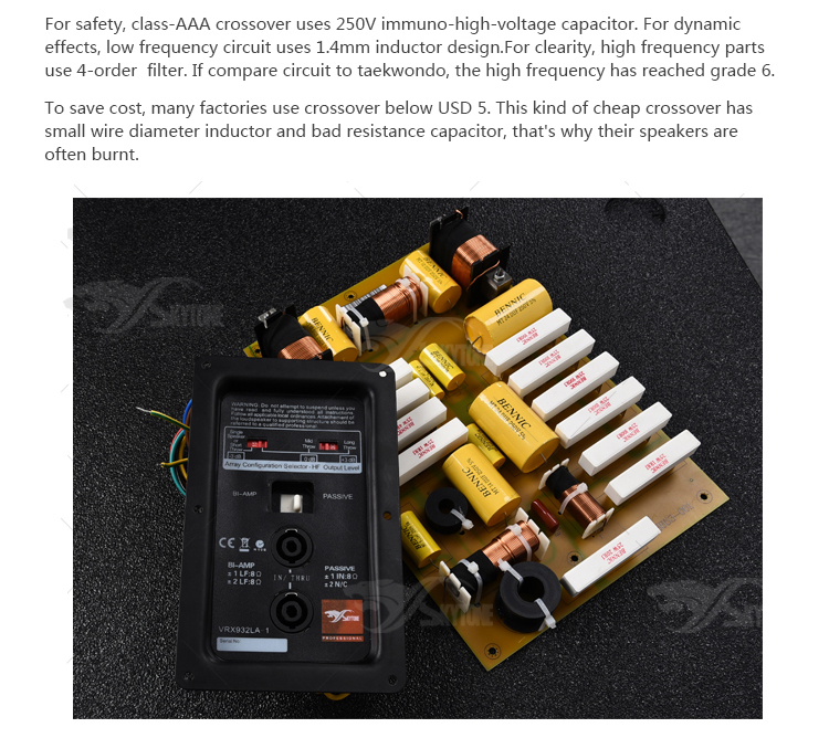 High Fidelity Crossover for VRX932 LA Speaker - 800W Power Handling