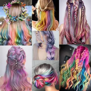 Extensiones de Cabello con Clip VEYDA de Colores para Fiestas, para Niñas, 22 Pulgadas, Colores Omber, Cabello Liso, Sintético - Product Image 6