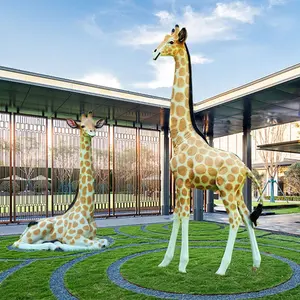 Custom Jungle Park Animatronic Animal Elephant Sculpture Fiberglass Duck Horse Giraffe Statue