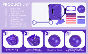 Set di Attrezzature per Yoga e Pilates Aofit da 13 Pezzi, Kit per Allenamento Completo, Accessori per Casa, Viaggio e Studio - Product Image 2