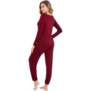 Ensemble de pyjama pour femmes en viscose de bambou personnalisé, vêtements de nuit doux à manches longues, tailles S-XXL - Product Image 3