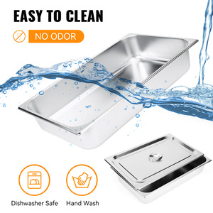 Juego de 4 Recipientes Apilables de Acero Inoxidable con Recubrimiento en Polvo de Grado Alimenticio, de Alta Resistencia, Capacidad de 3.43 Galones, para Cocina de Buffet - Product Image 2