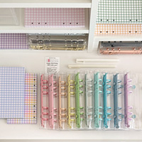 Carnet à feuilles mobiles transparent en PVC, style coréen, inspiré d'Instagram, format A6, couverture à double boucle, reliure 6 trous, couleurs bonbon