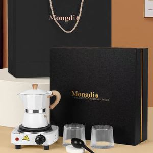 HonGe nero all'ingrosso Logo personalizzato Premium cartone carta <span class=keywords><strong>regalo</strong></span> <span class=keywords><strong>casa</strong></span> tenere macchina da caffè manuale scatola di imballaggio Set - Product Image 3