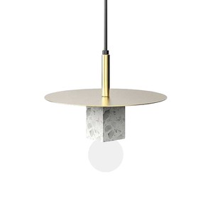 Lustre suspendu en marbre rond à une seule tête E27 LED pour la maison - Product Image 5