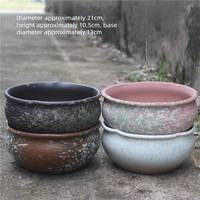 Pot de fleurs en céramique émaillée de grande taille, en argile violette, pour plantes succulentes, avec plateau, idéal pour la maison, le balcon ou les orchidées