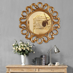 Resin <strong>Gold</strong> <strong>Vintage</strong> Wall <strong>Mirror</strong> for Home Decor - Product Image 3
