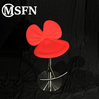 Tabouret de bar pivotant réglable en hauteur MSFN moderne et personnalisable, en acier inoxydable et fibre de verre, pour bars à domicile et salons