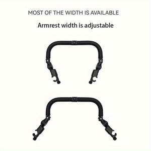Barre de protection réglable pour poussette, accoudoir de remplacement, barre transversale détachable, accessoire double mode, noir lisse - Product Image 5