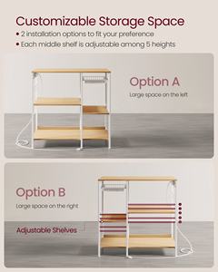 <span class=keywords><strong>VASAGLE</strong></span> Étagères multifonctionnelles multicouches pour la <span class=keywords><strong>cuisine</strong></span> Étagère d'angle durable pour la <span class=keywords><strong>cuisine</strong></span> Étagère de rangement pour four à micro-ondes à 3 niveaux - Product Image 4