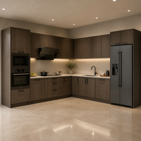Meubles de cuisine sur mesure en bois massif laqué MDF, cuisine intégrée moderne de luxe pour villa, appartement, îlot de cuisine, usine