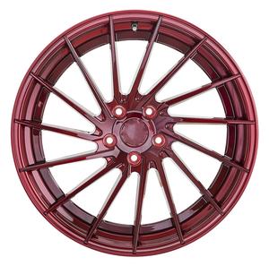 Jantes en alliage forgé personnalisées 19/20/21 pouces 5x112 voiture de tourisme baril rouge brossé avec <span class=keywords><strong>centre</strong></span> gris nouveau pour <span class=keywords><strong>Audi</strong></span> - Product Image 4