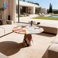 Table basse en fibre de verre de style nordique personnalisée, peinte à la main, peinture à l'huile moderne, meubles de maison, salon/salle à manger