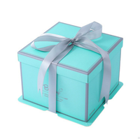 Logo personnalisé haute qualité cadeau gâteau dessert boîte paquets impression carton papier emballage anniversaire mariage gâteau boîte avec ruban