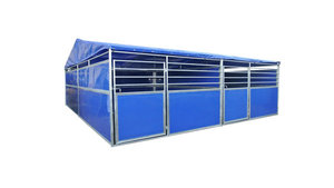 คอกม้าชั่วคราวพร้อมที่พักพิงม้าพร้อมแผงและประตูม้าชุบสังกะสี - Product Image 3