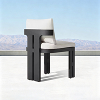 Ensemble de mobilier de jardin de luxe en aluminium pour terrasse, chaises de salle à manger imperméables, table et chaises d'extérieur pour villa et cour arrière