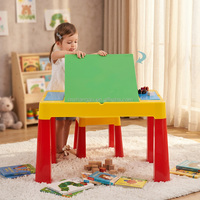 Ensemble table et chaises en plastique coloré pour enfants Vsuch, multifonctionnel, pour la salle à manger, le jeu, la crèche, l'école maternelle, pour une utilisation à la maison