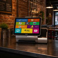 Anypay A9 Çift Dokunmatik Ekranlı Hepsi Bir Arada POS PC Sistemi, Dahili Termal Yazıcı ve Küçük İşletmeler İçin POS Yazılımı ile Nakit Kayıt Cihazı