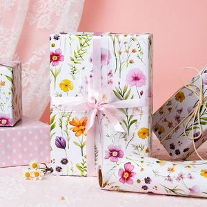 Papel de regalo con diseño de flores, doble cara, 23.4 pies cuadrados, reciclable, para manualidades, con diseño de flores silvestres, para cumpleaños, bodas, Día de la Madre - Product Image 5