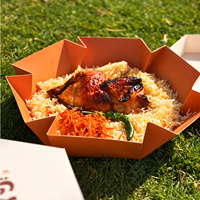 Maßgefertigte Einweg-Verpackung für Gegrilltes Hähnchen mit Bukhari-Reis Bedruckte Box für Fish and Chips Fast-Food Takeaway-Box