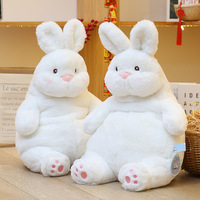 Cadeau de pâques, gros lapin paresseux, peluche, oreiller mignon court en peluche, jouet, poupée, animal en peluche, gros lapin