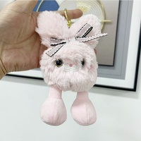 Porte-clés figurine animale mignonne avec nœud, pendentif créatif en peluche grenouille Big Foot, pendentif de sac pour couple