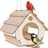 Mangeoire à oiseaux en bois à suspendre, à assembler soi-même, décorative pour l'extérieur, cages et nichoirs pour oiseaux sauvages