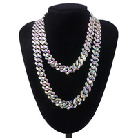 Collier chaîne cubaine glacée plaqué argent, style hip-hop, pour femmes et hommes, en or 18 carats, avec moissanite, modèle Madonna YL56, vente en gros