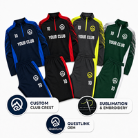 Ensemble d'entraînement de football QuestLink personnalisé avec demi-zip, survêtement à manches longues et pantalon fuselé, uniforme de football