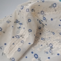 2024 nouveauté coton Polyester processus de mélange impression et tissu de broderie à motif brodé à larges rayures pour Textile
