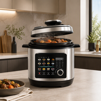 Cuisinière électrique multifonction à pression OEM ODM 1000W 220V 6L 27-en-1 avec commande tactile, revêtement antiadhésif en acier inoxydable A+++ et utilisation facile