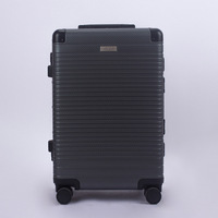 Valise de voyage de luxe en alliage d'aluminium 20/24/28 pouces avec protection d'angle anti-collision, résistante à l'usure, serrure TSA, USB