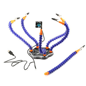 <span class=keywords><strong>Troisième</strong></span> <span class=keywords><strong>main</strong></span> d'aide à la soudure, bras Flexible à 6 griffes, support de fer à souder, outil de réparation de soudage PCB, Station de soudage - Product Image 2