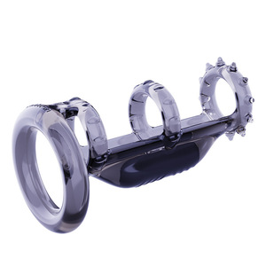 Ensemble de anneaux péniens avec fonction de vibration et de retardement pour hommes adultes - Battle Spirit Double Shock - Product Image 3