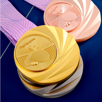 Médaille de boxe en or gravée sur mesure avec logo en gros