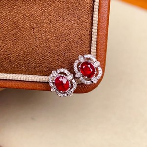 Usine Vente Haut de Gamme Diamant Bijoux Boucles D'oreilles De Luxe 18k Or Diamant Boucles D'oreilles Rubis Naturel Boucles D'oreilles pour les Femmes - Product Image 1