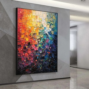 Peinture à l'huile abstraite texturée originale en gros, peinture murale 3D moderne vibrante, peinte à la main, décoration apaisante - Product Image 1