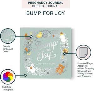 Journal de grossesse Myway, magnifiquement illustré, carnet relié, album pour bébé, livre de souvenirs avec pochettes de rangement, cadeau idéal - Product Image 5