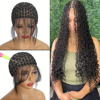 Bonnet de perruque respirant double couche en dentelle crochet pour femme, style afro bouclé/frisé, aspect naturel, sangle réglable, ajustement confortable