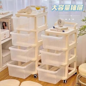Home <b>Storage</b> Rack Trolley Mobile Snack Cart Bedroom <b>Drawer</b> <b>Storage</b> Box Movable Organizer PP <b>Plastic</b> Rectangle Standing Type - Product Image 2